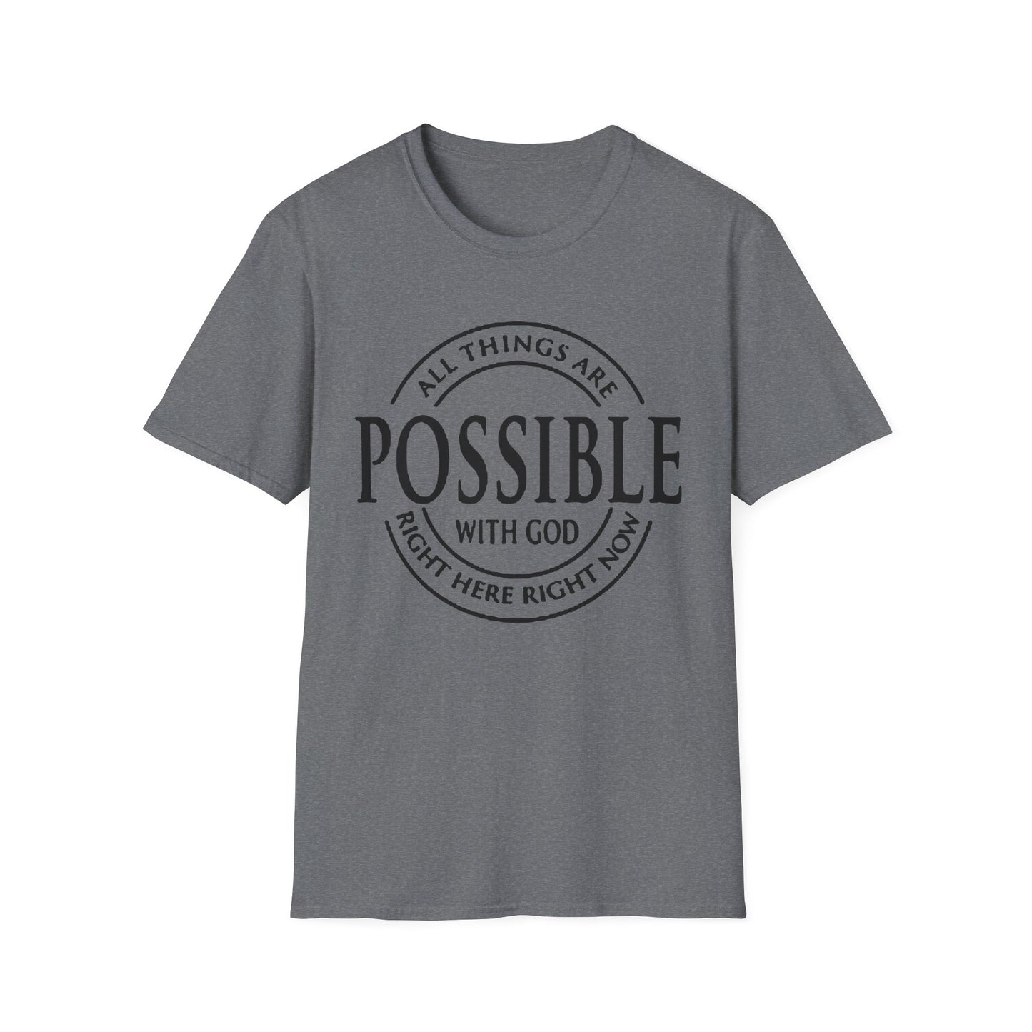 Christian Softstyle T-Shirt - All Things Are Possible with Christ