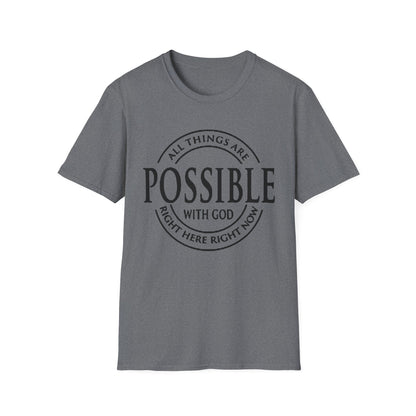 Christian Softstyle T-Shirt - All Things Are Possible with Christ