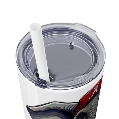 Skinny Tumbler with Straw, 20oz Alabama Roll Tide