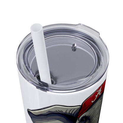 Skinny Tumbler with Straw, 20oz Alabama Roll Tide