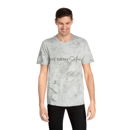 Unisex Color Blast T-Shirt- Not today satan .... Not ever