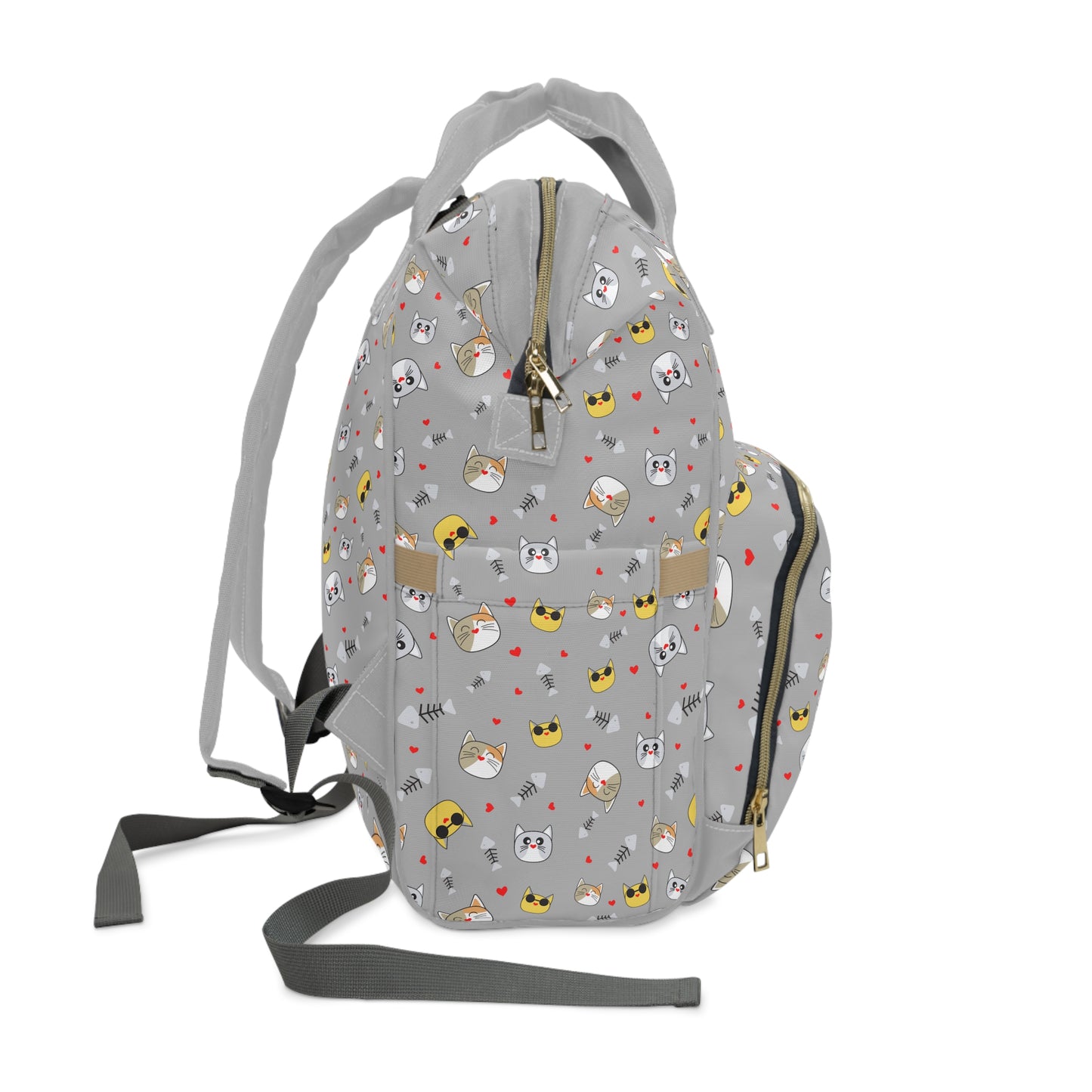 Diaper Backpack - Cats and Fishbone Design