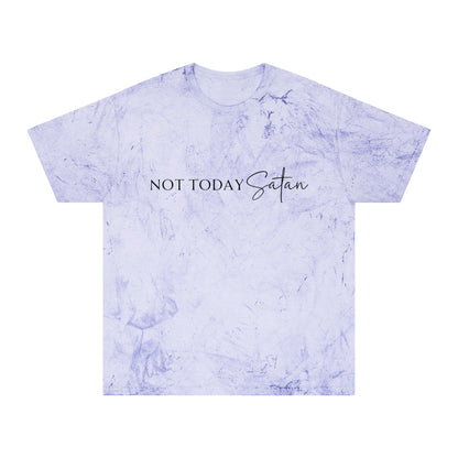 Unisex Color Blast T-Shirt- Not today satan .... Not ever