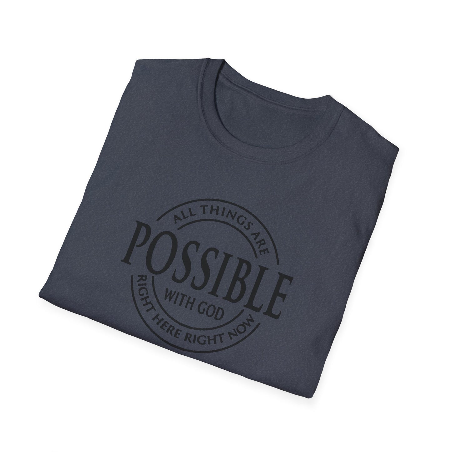 Christian Softstyle T-Shirt - All Things Are Possible with Christ