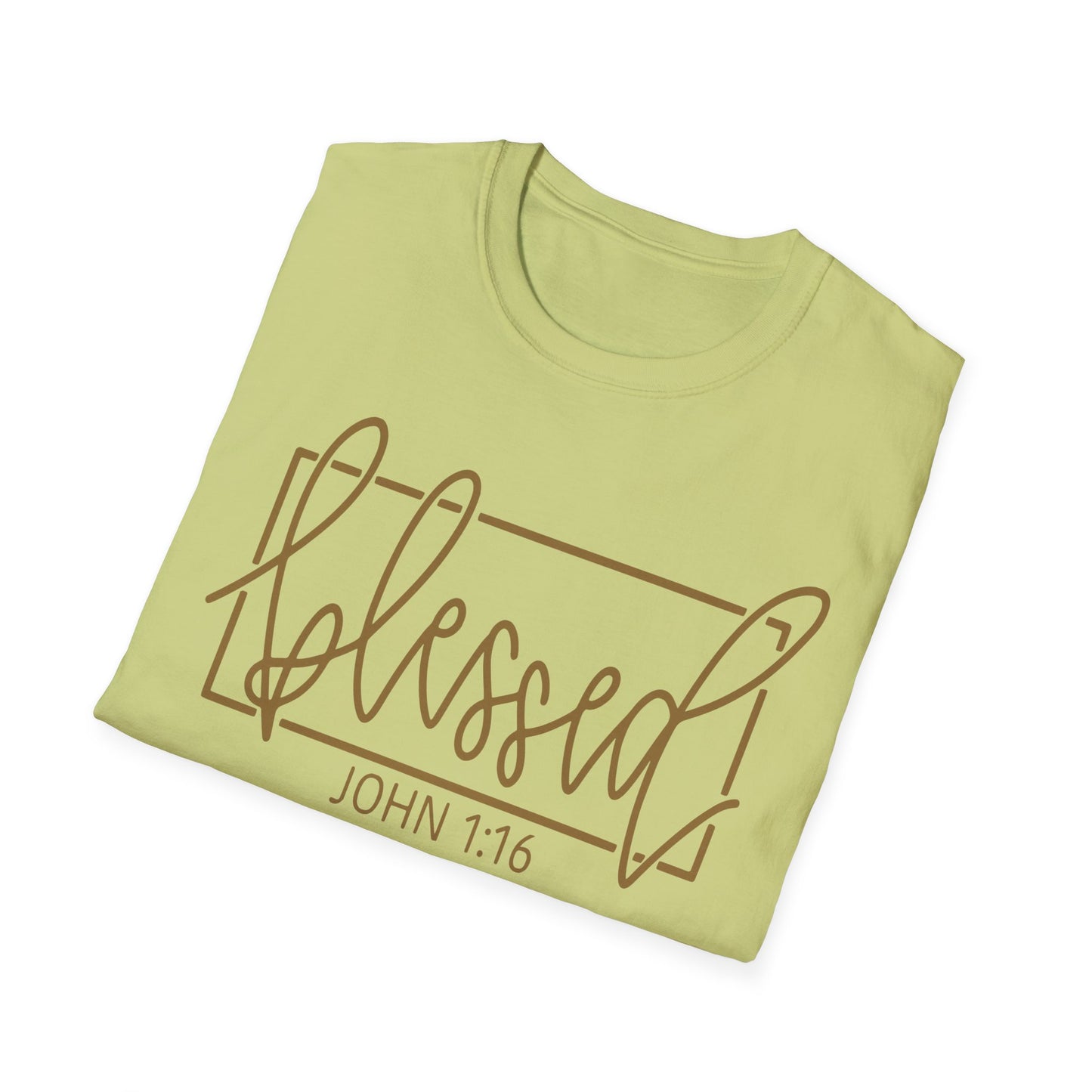 Christian Unisex Softstyle T-Shirt - Blessed John 1:16