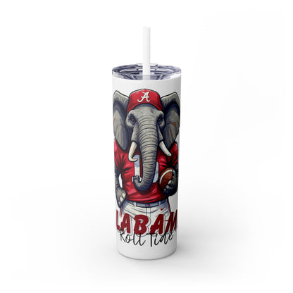 Skinny Tumbler with Straw, 20oz Alabama Roll Tide