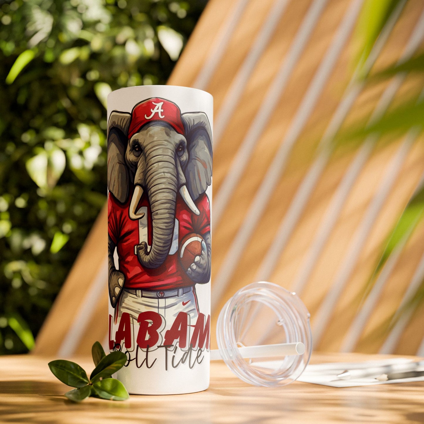 Skinny Tumbler with Straw, 20oz Alabama Roll Tide