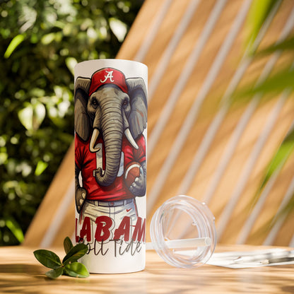 Skinny Tumbler with Straw, 20oz Alabama Roll Tide