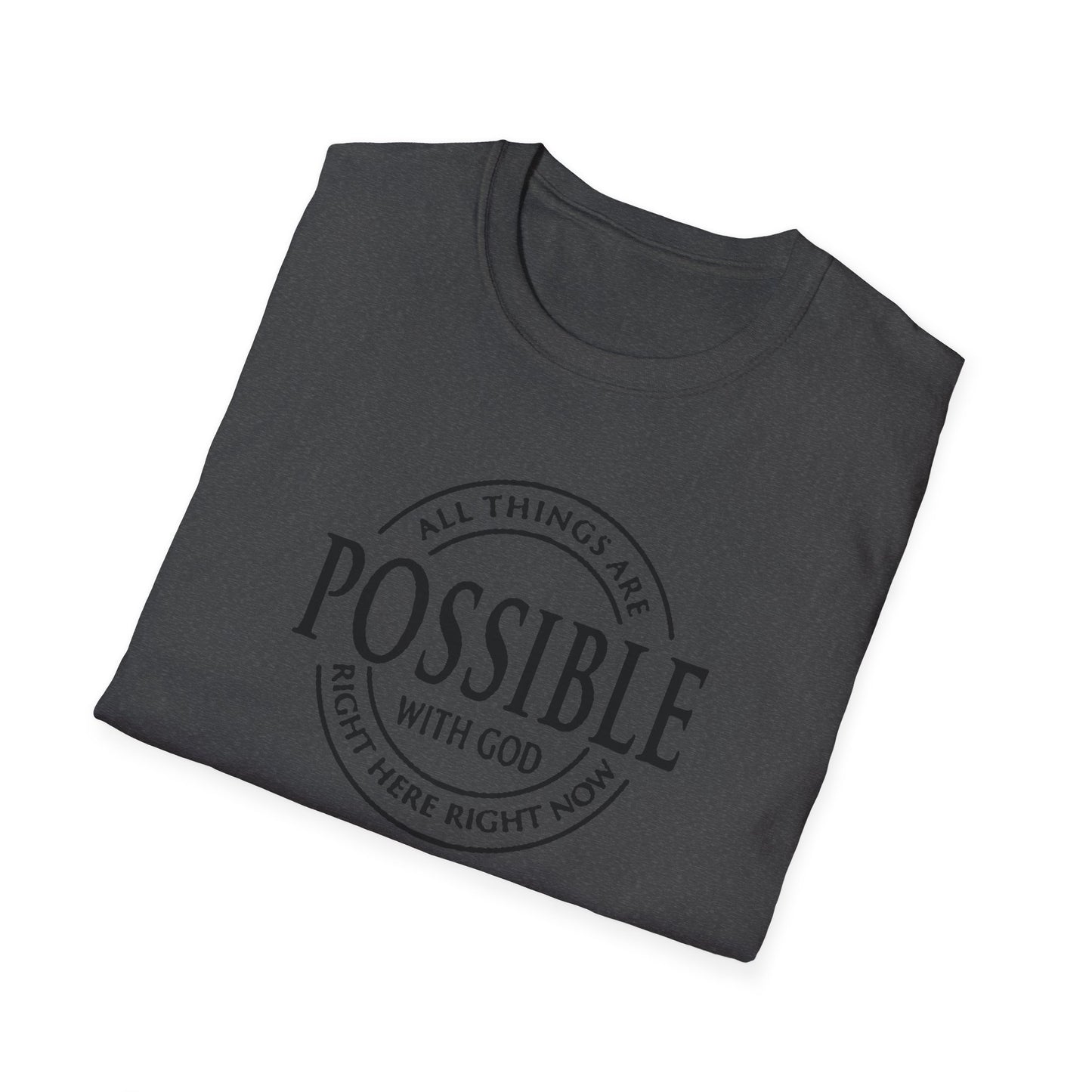 Christian Softstyle T-Shirt - All Things Are Possible with Christ