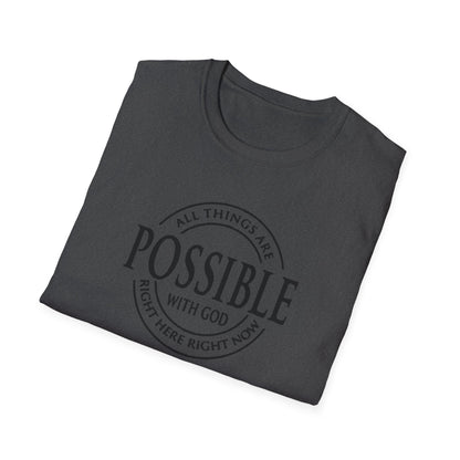 Christian Softstyle T-Shirt - All Things Are Possible with Christ