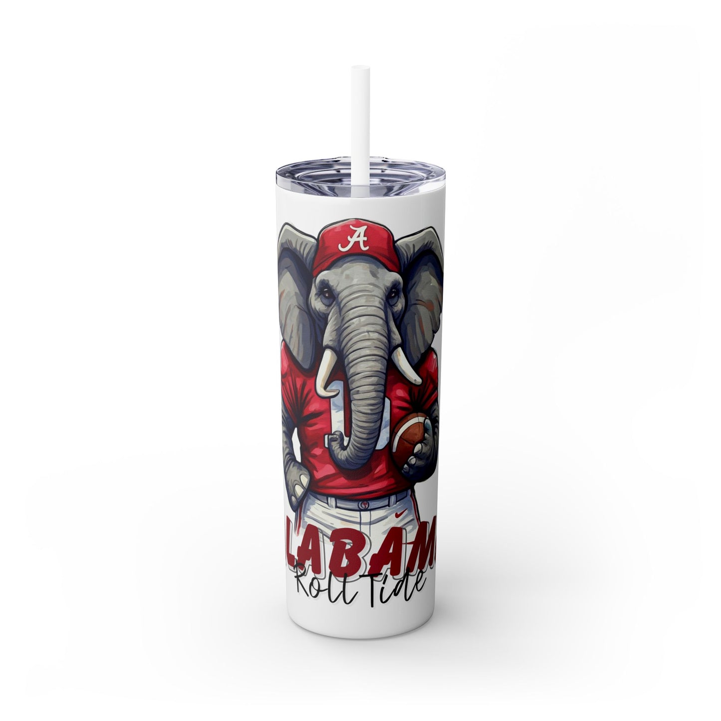 Skinny Tumbler with Straw, 20oz Alabama Roll Tide
