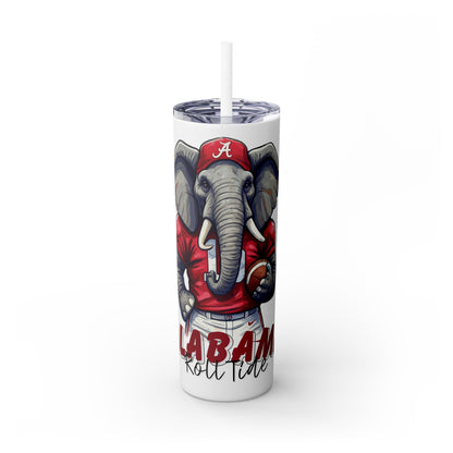 Skinny Tumbler with Straw, 20oz Alabama Roll Tide
