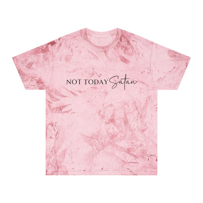 Unisex Color Blast T-Shirt- Not today satan .... Not ever