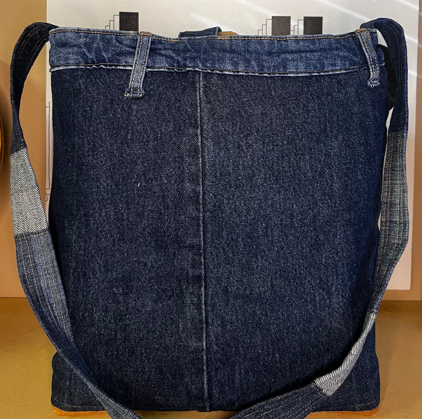 Denim shoulder bag