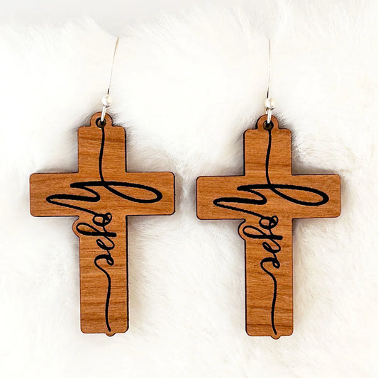 Hope Cross Dangle Earrings