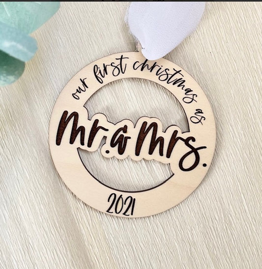 Mr. & Mrs. Wedding Ornament
