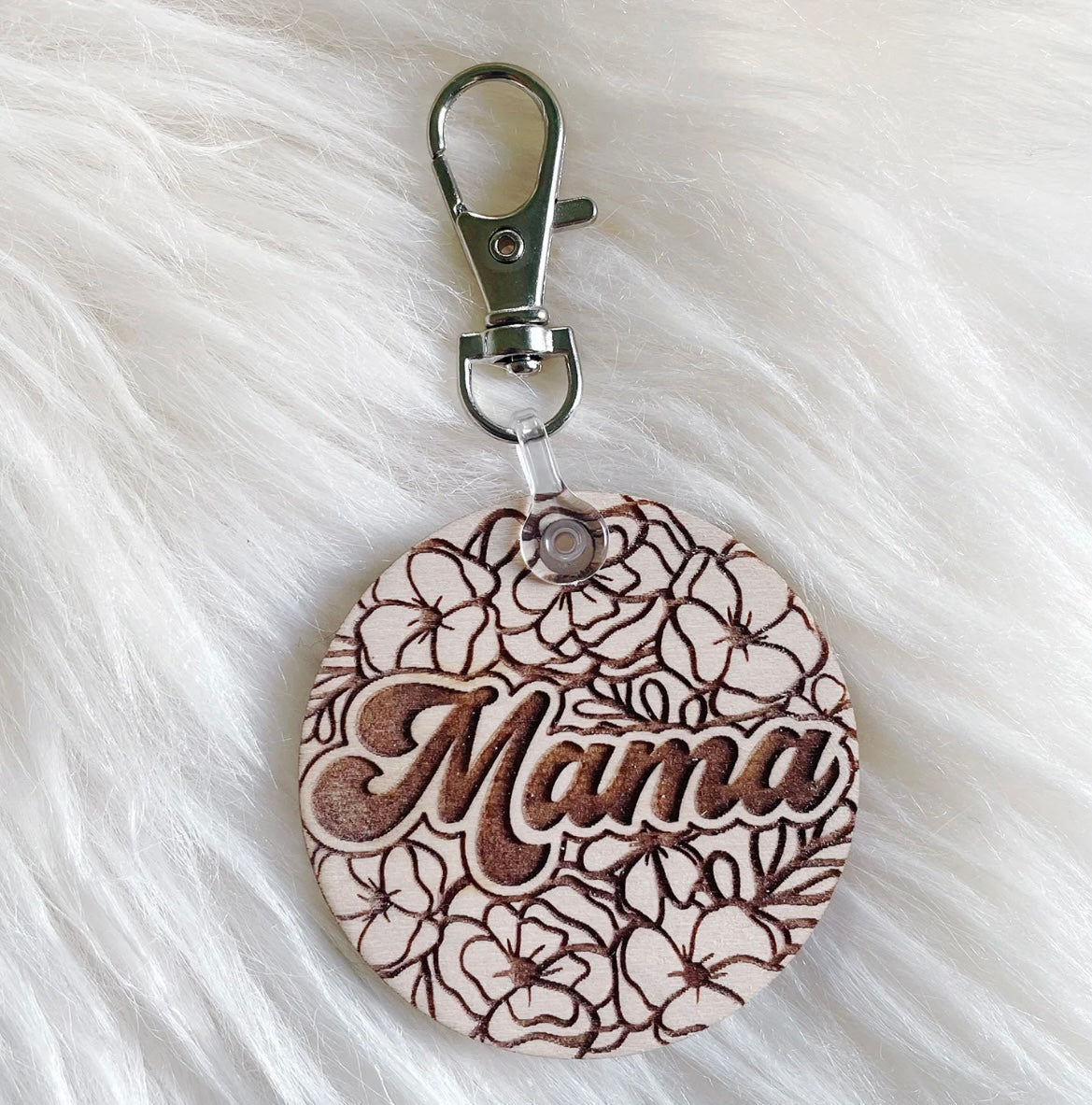 Floral Engraved Keychain