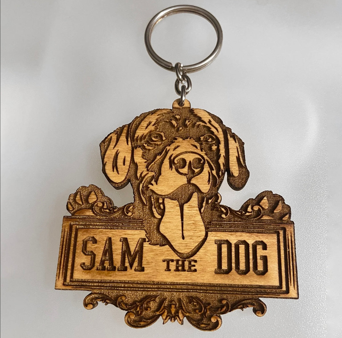 Customizable Dog Head Keychain