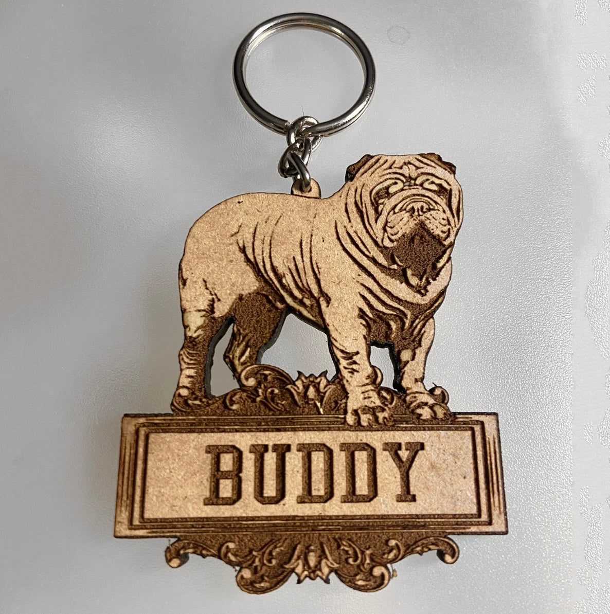Customizable Pug Dog Keychain