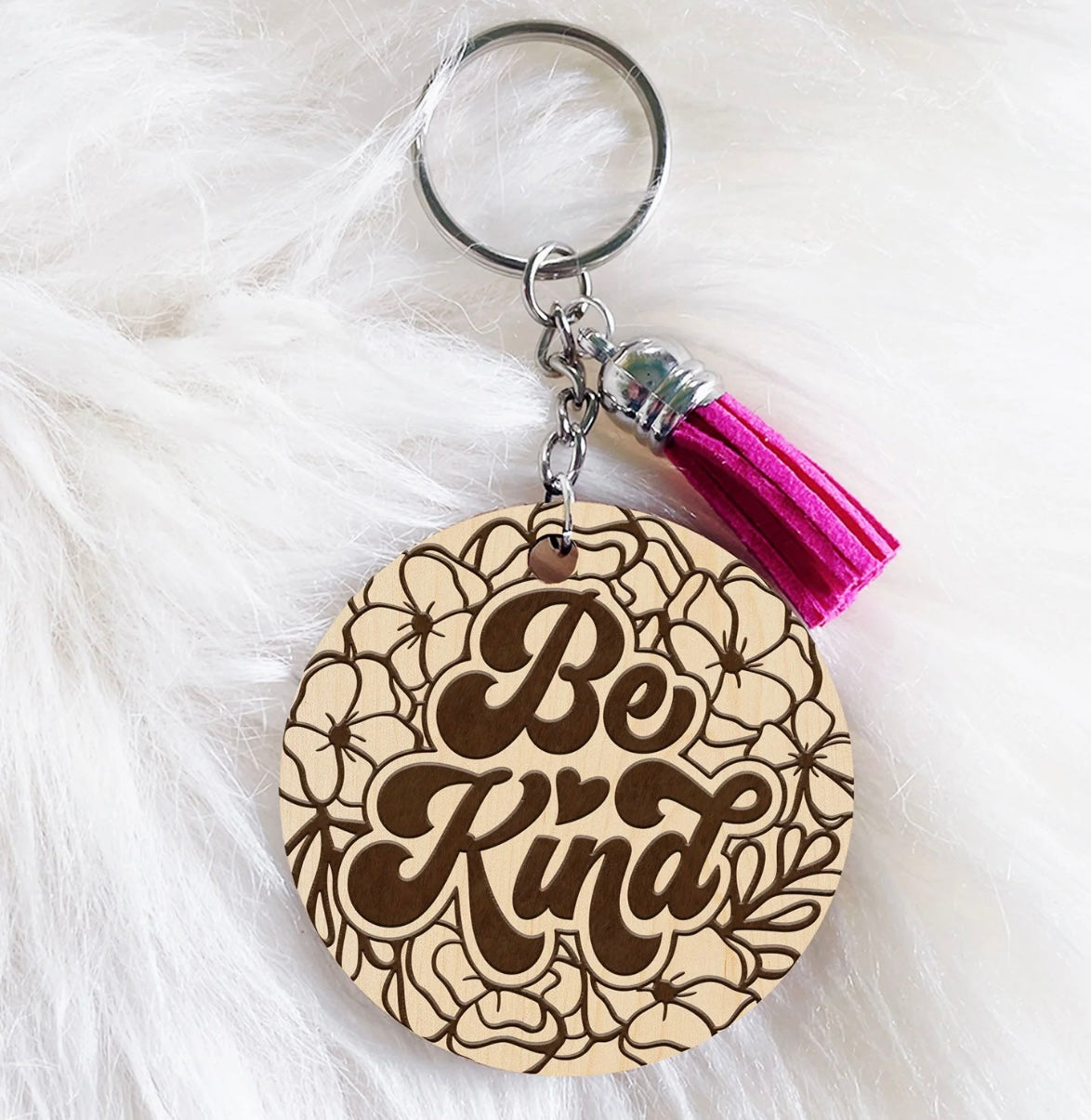 Floral Engraved Keychain