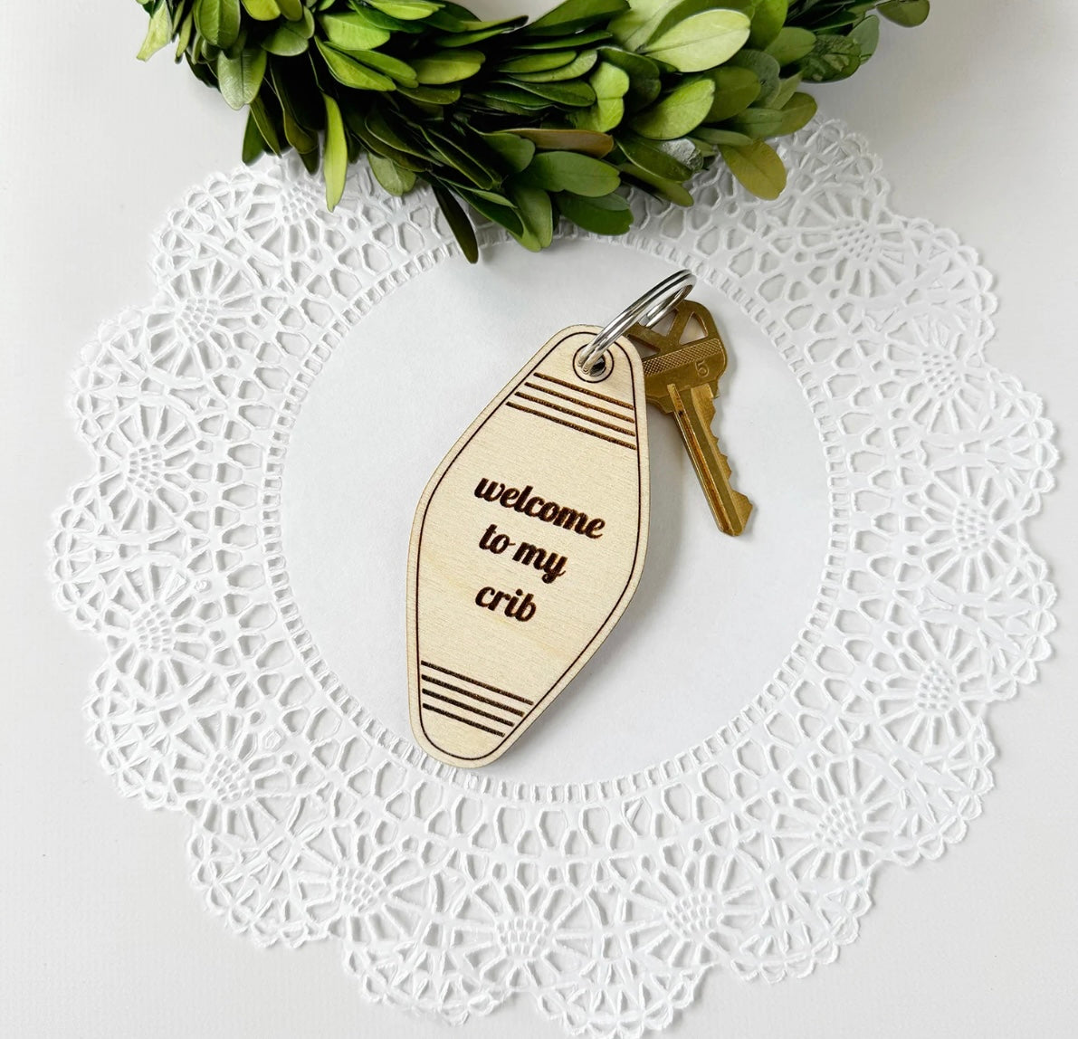 Funny Retro Motel-style Keychain
