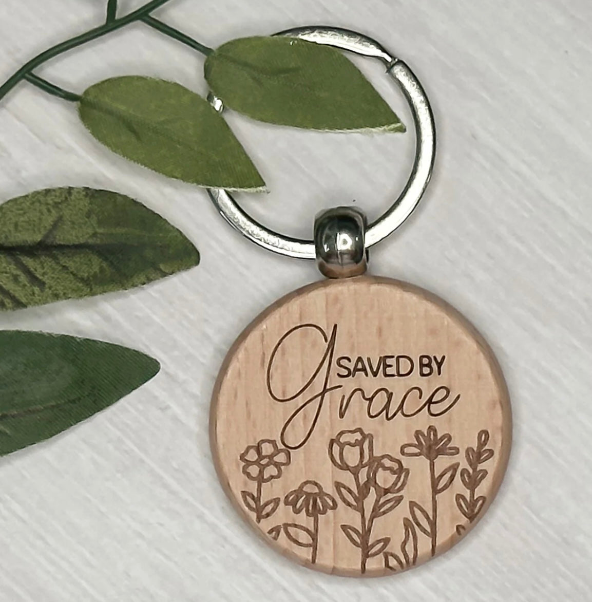 Laser engraved humorous/faith filled Keychain