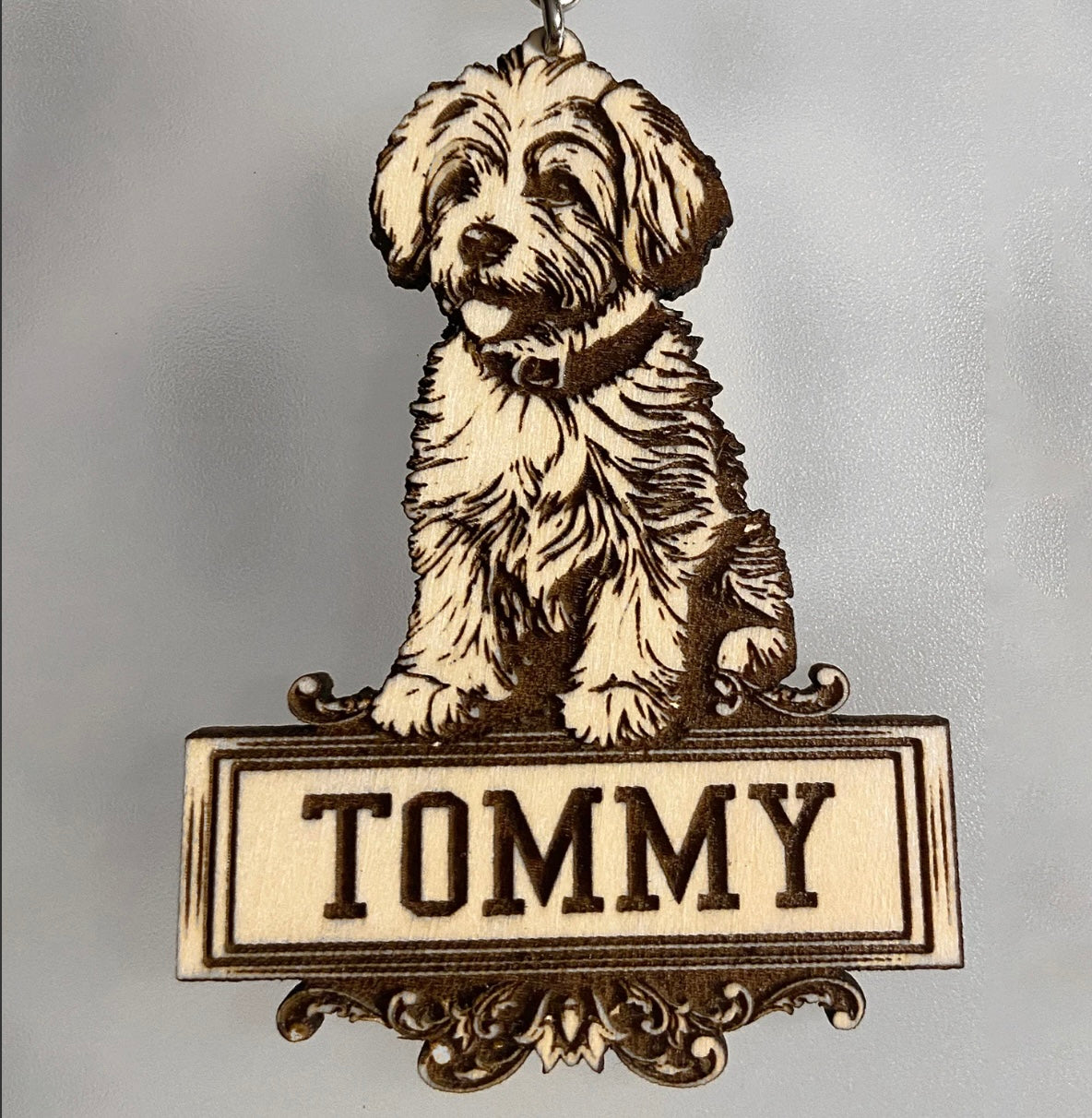 Customizable Fluffy Dog Keychain