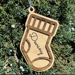 Two tone Name plate Christmas ornament