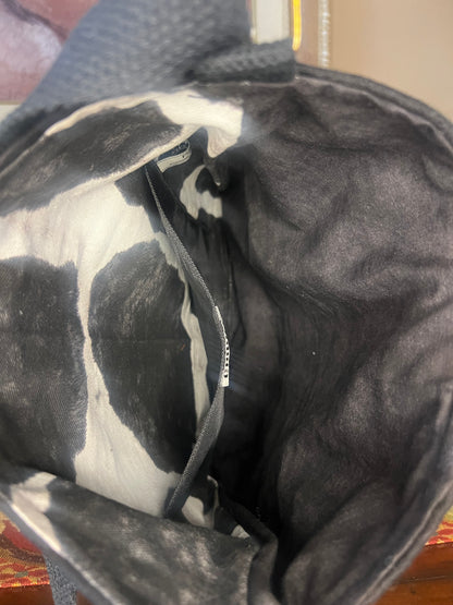 Cow Black Patch Handbag
