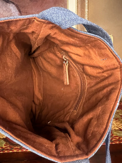 Big Button Leather and Denim