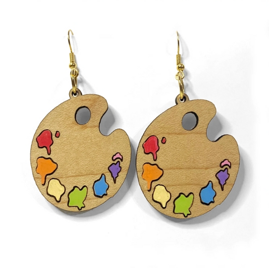 Artist Palette Dangle Earrings