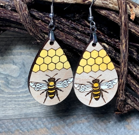 Honey Bee Teardrop Earrings - Bee Jewelry