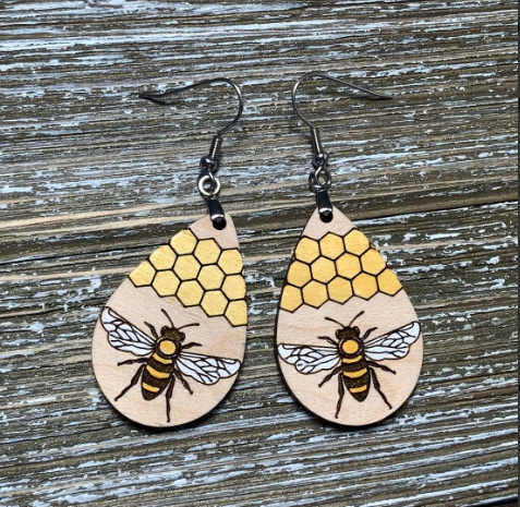 Honey Bee Teardrop Earrings - Bee Jewelry