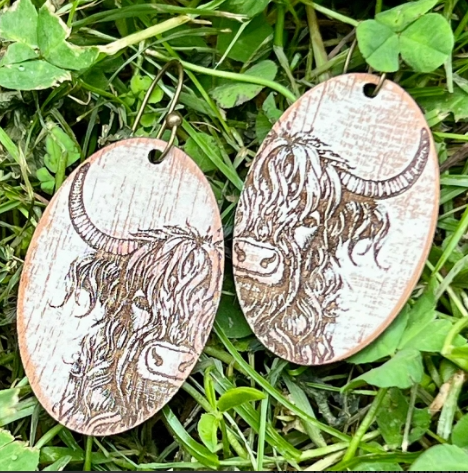 Highland Cow Farm Animal Dangle Earrings