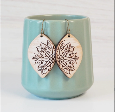 Boho Mandala Teardrop Dangle Earrings