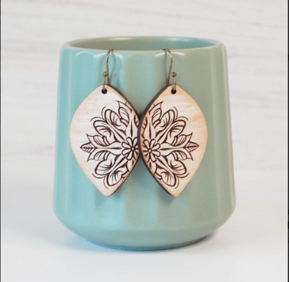Boho Mandala Teardrop Dangle Earrings