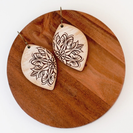 Boho Mandala Teardrop Dangle Earrings