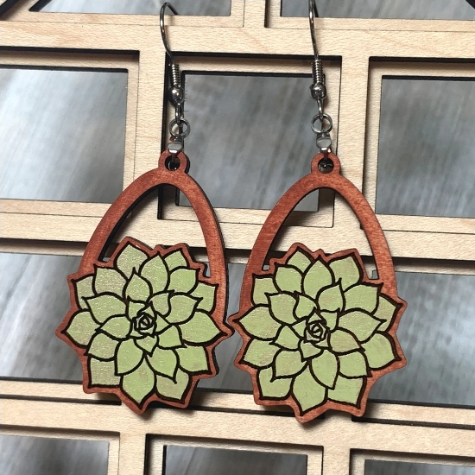 Succulent Teardrop Earrings
