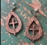 Simple Cross Teardrop Dangle Earring