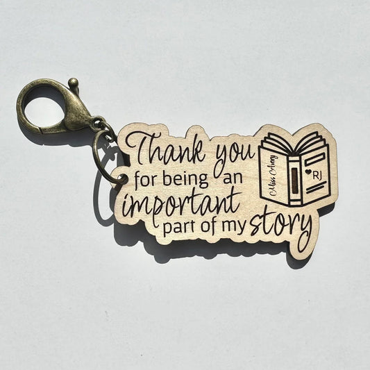 Thank You for Being an Important Part of my Story Keychain